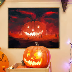 Halloween Demon Pumpkin Digital Painting  16x20inch（No Frame）