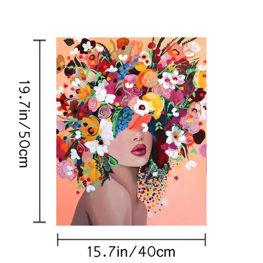 Flower Girl Digital Painting By Numbers Kit 16x20inch（No Frame）