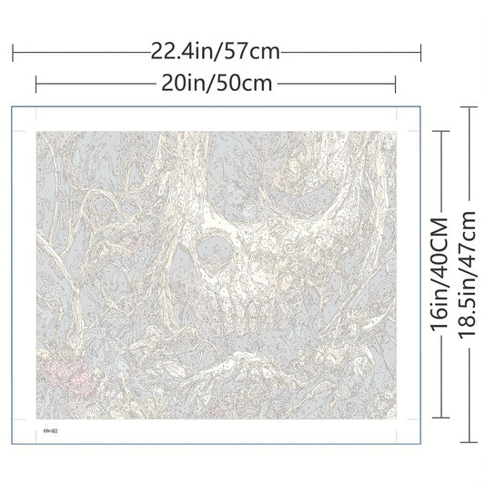 Skull Flowers Oil Hand Painting DIY Paint By Numbers 16x20inch（No Frame）