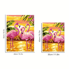 Kit de pintura digital de animal flamingo por números 16x20 polegadas