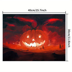 Halloween Demon Pumpkin Digital Painting  16x20inch（No Frame）