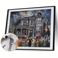 Casa assombrada mágica de Halloween DIY pintura digital 16x20 polegadas (sem moldura)