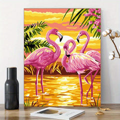 Kit de pintura digital de animal flamingo por números 16x20 polegadas